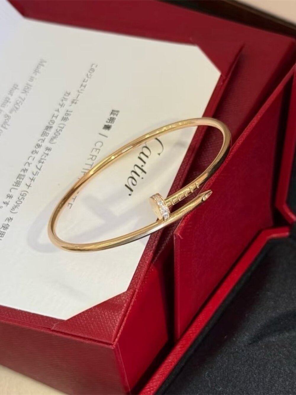 ✨ Cartier Rose Gold Bracelet with Diamond Nails ✨